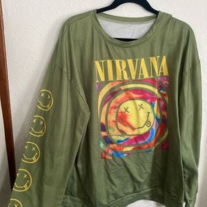 Green Nirvana Graphic Sweatshirt